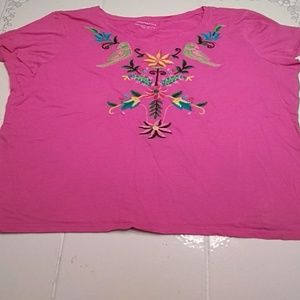 Pink top with embroidery size XL. 45